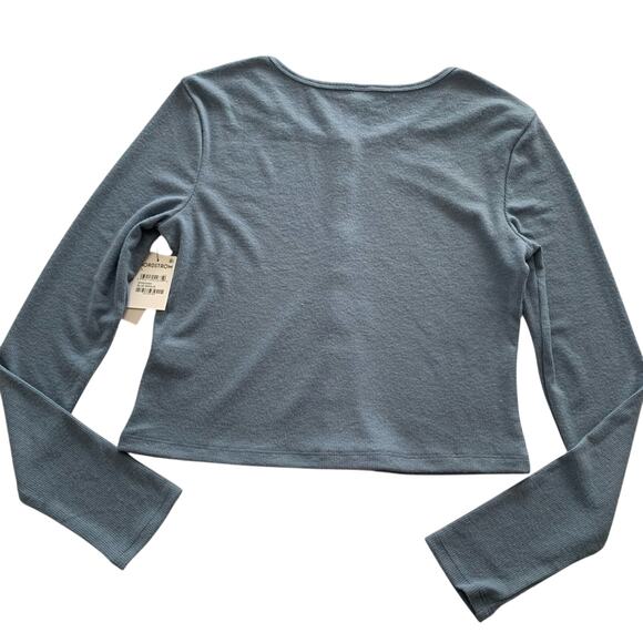 BP Nordstrom Blue Mirage Ribbed Long Sleeve Button Up Cardigan Women's Large - Picture 7 of 9